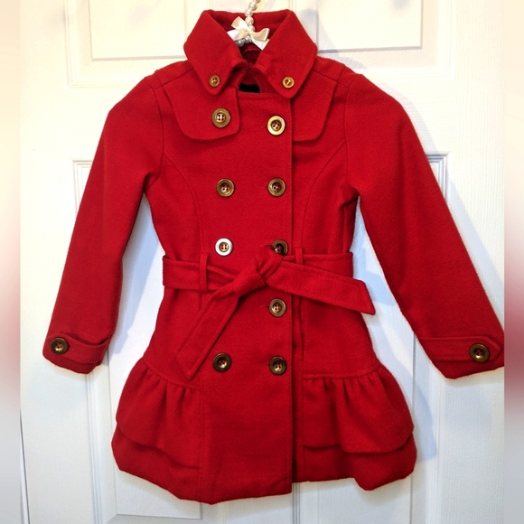 Me Jane Kids Other - Me Jane Kids Girls Size 5 Beautiful Red Wool Pea Coat